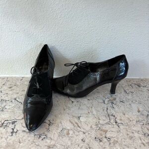 Etienne Aigner Black Patent Leather Heels